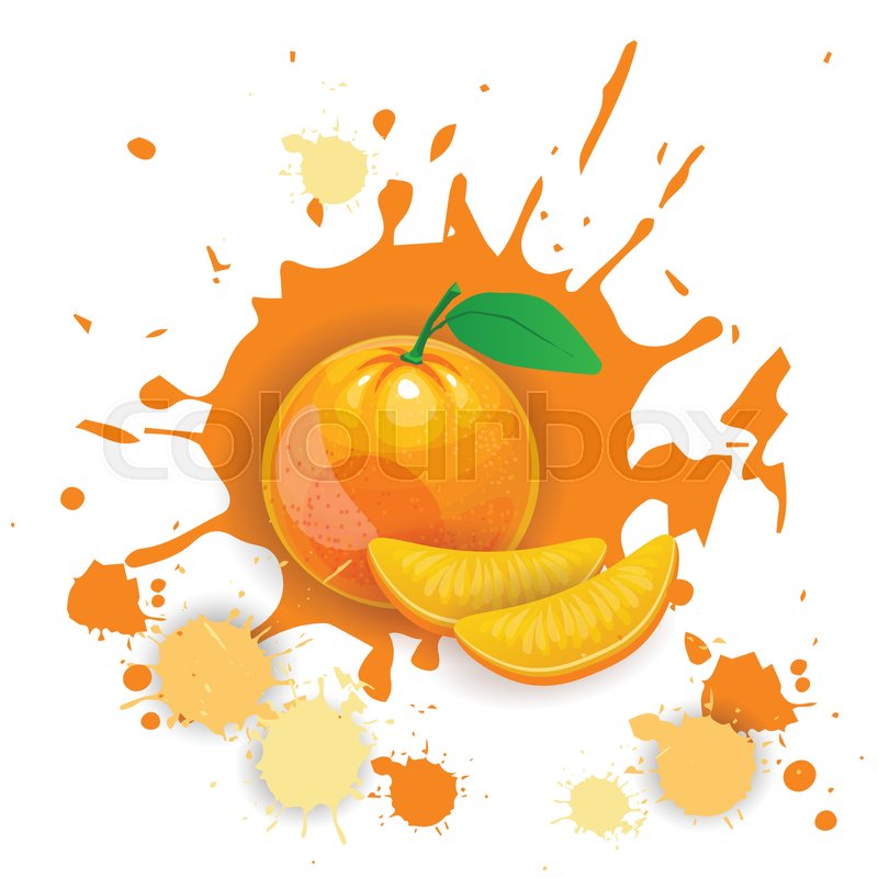 800x800 Orange Fruit Logo Watercolor Splash Design Fresh Natural Food - Orange Watercolor Splash