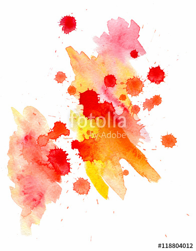 391x500 Red Orange Watercolor Background With A Splash. Colorful - Orange Watercolor Splash