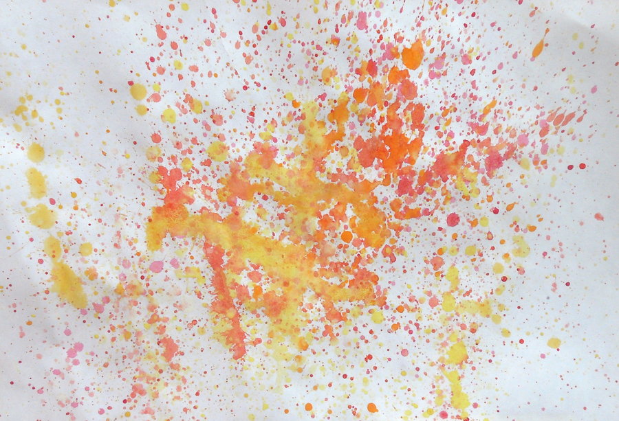 900x613 Watercolor Splash Red, Orange And Yellow By Sarasoulsister13 On - Orange Watercolor Splash