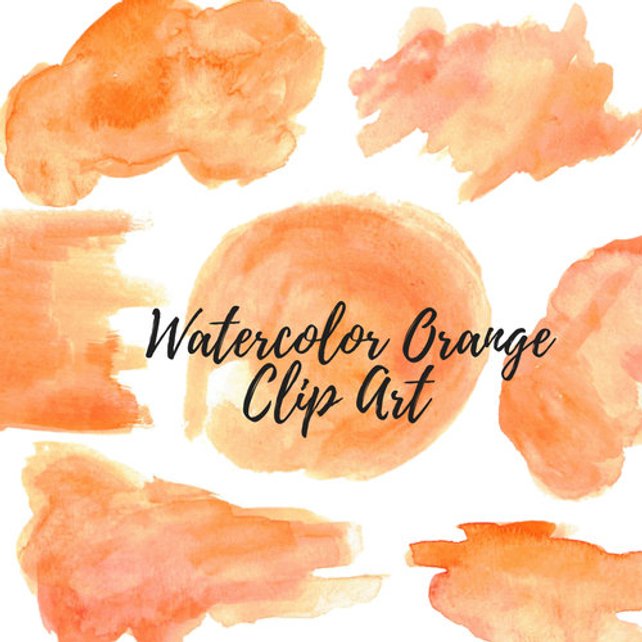 642x642 Watercolor Clip Art Paint Splash Clip Art Watercolor Etsy - Orange Watercolor Splash