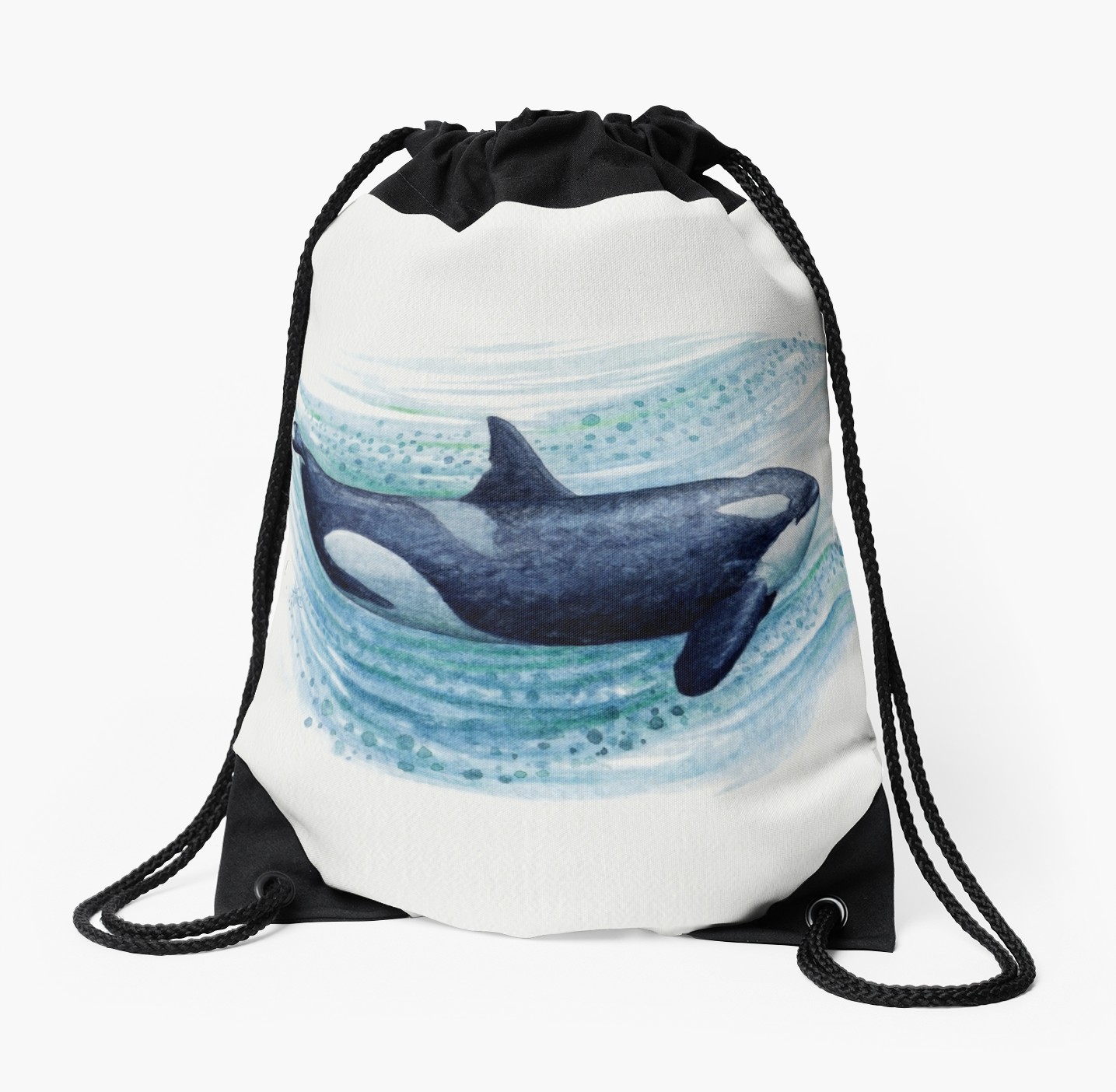 1435x1404 Orca Splash By Amber Marine ~ Watercolor Killer Whale Painting - Orca Whale Watercolor