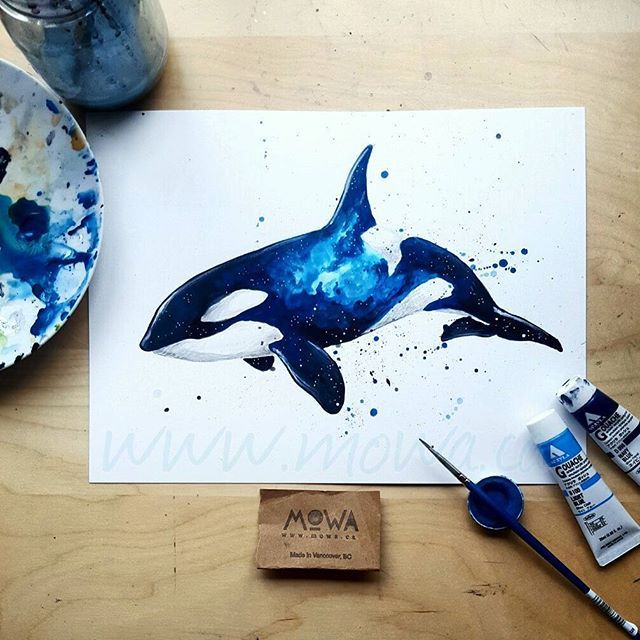 640x640 Had Some Fun Working On This Piece. When You Want To Paint - Orca Whale Watercolor