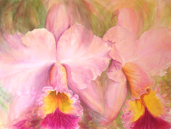 576x433 Orchid Exotica, Aka Blc George King, Original Art, Watercolor Of - Orchid Paintings Watercolor
