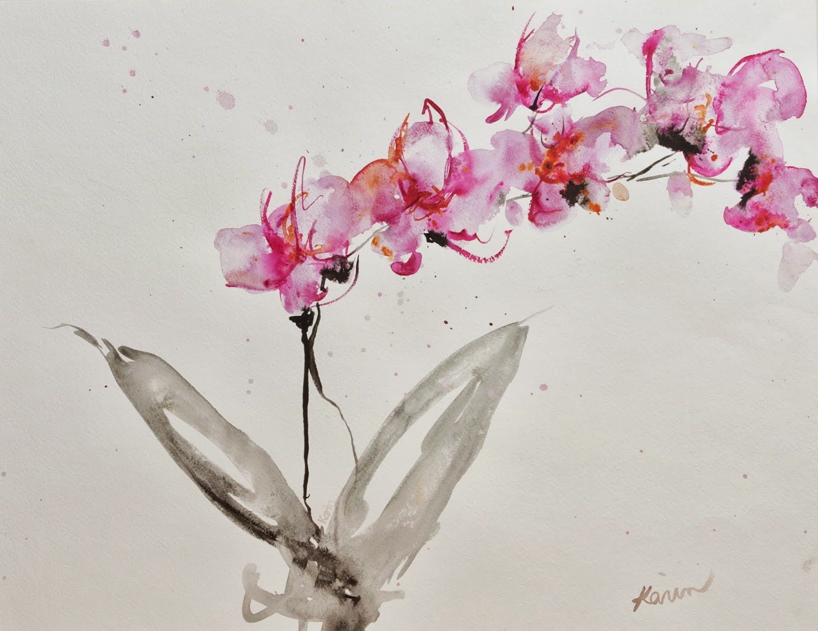 1600x1235 Orchids Karin Johannesson Contemporary Watercolour - Orchid Watercolor