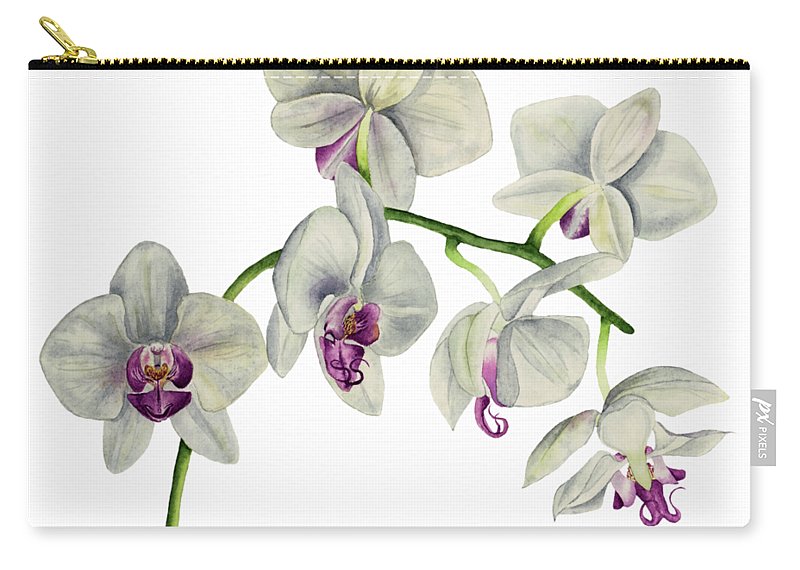 800x570 Orchid Watercolor Painting Carry All Pouch For Sale By Namibear - Orchid Watercolor