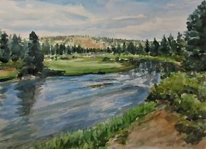 300x217 Original Oregon Watercolor Painting Listed Artist Free Shipping - Oregon Watercolor