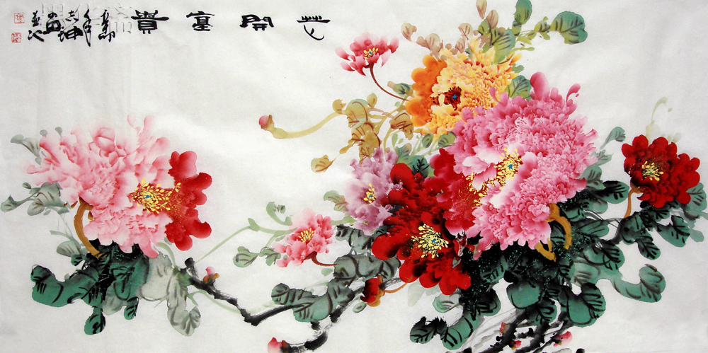 1000x499 Oriental Asian Original Traditional Chinese Painting Famous - Oriental Watercolor