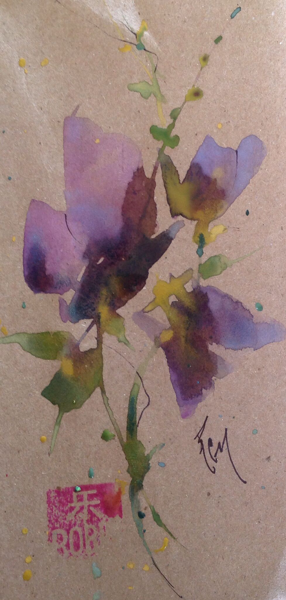 978x2052 The Purples Oriental Watercolors 3x 6 Study Robin Miller - Oriental Watercolor