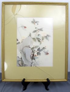 230x300 The Red Birds By Lee Tong Shaing Chang Oriental Watercolor Print - Oriental Watercolor