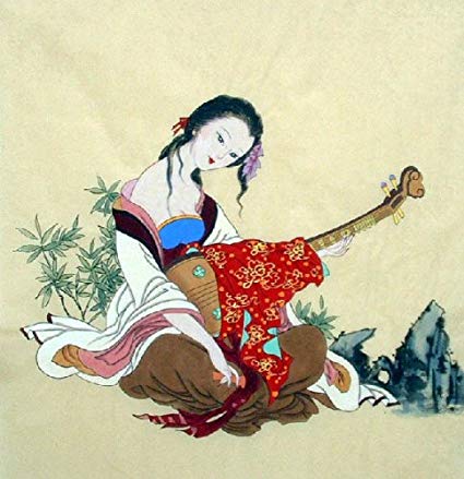 425x439 Beautiful Lady - Oriental Watercolor