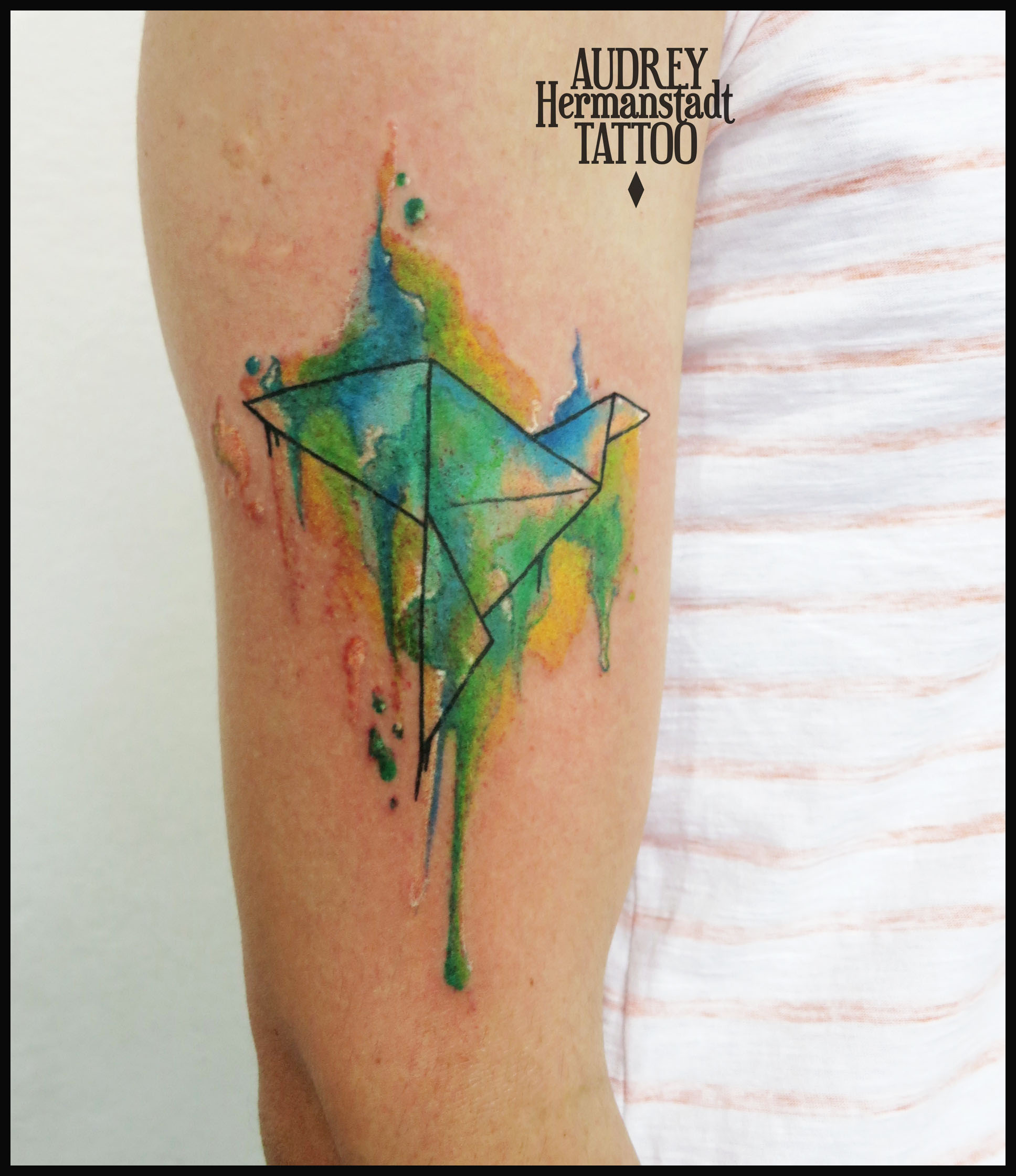 1936x2240 Origami Watercolor Tattoo Audrey Hermanstadt Tattoo - Origami Watercolor Tattoo