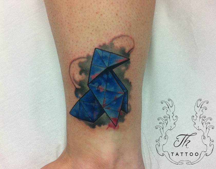 841x658 Origami Watercolor Tattoo - Origami Watercolor Tattoo