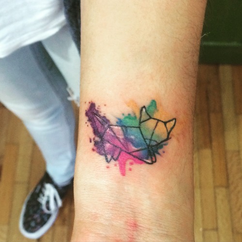 500x500 Watercolor Origami Tumblr - Origami Watercolor Tattoo