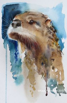 236x361 Otter By Mark Adlington Watercolor Animals In Art - Otter Watercolor
