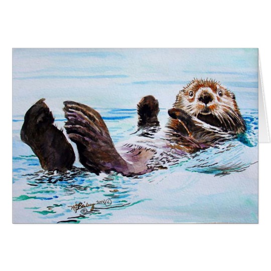 540x540 Sea Otter Watercolor Zazzle.co.uk - Otter Watercolor