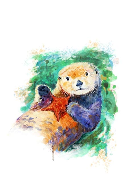 453x679 Sea Otter - Otter Watercolor