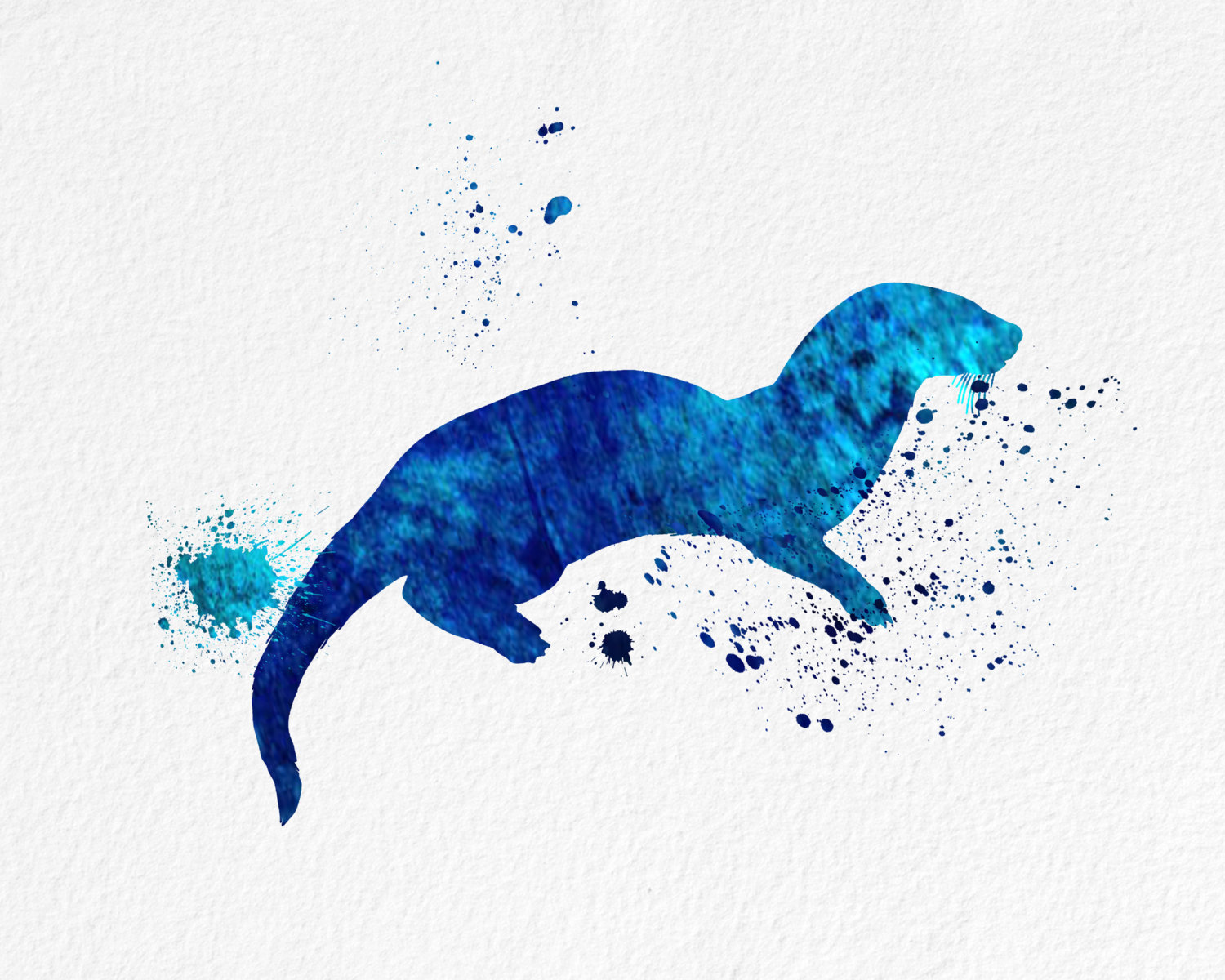 1500x1200 Watercolor Art Otter Sea Otter Gift Modern 8x10 Wall Art Decor - Otter Watercolor