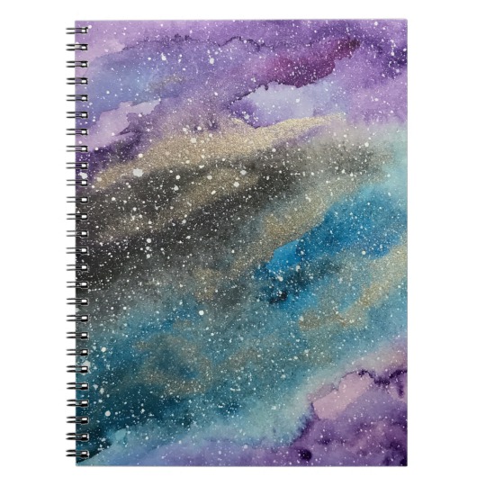 540x540 Galaxy Print Outer Space Watercolor Notebook - Outer Space Watercolor