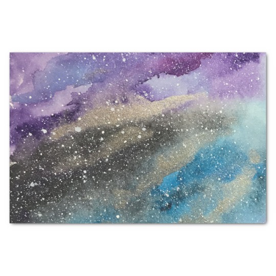 540x540 Galaxy Print Outer Space Watercolor Tissue Paper - Outer Space Watercolor