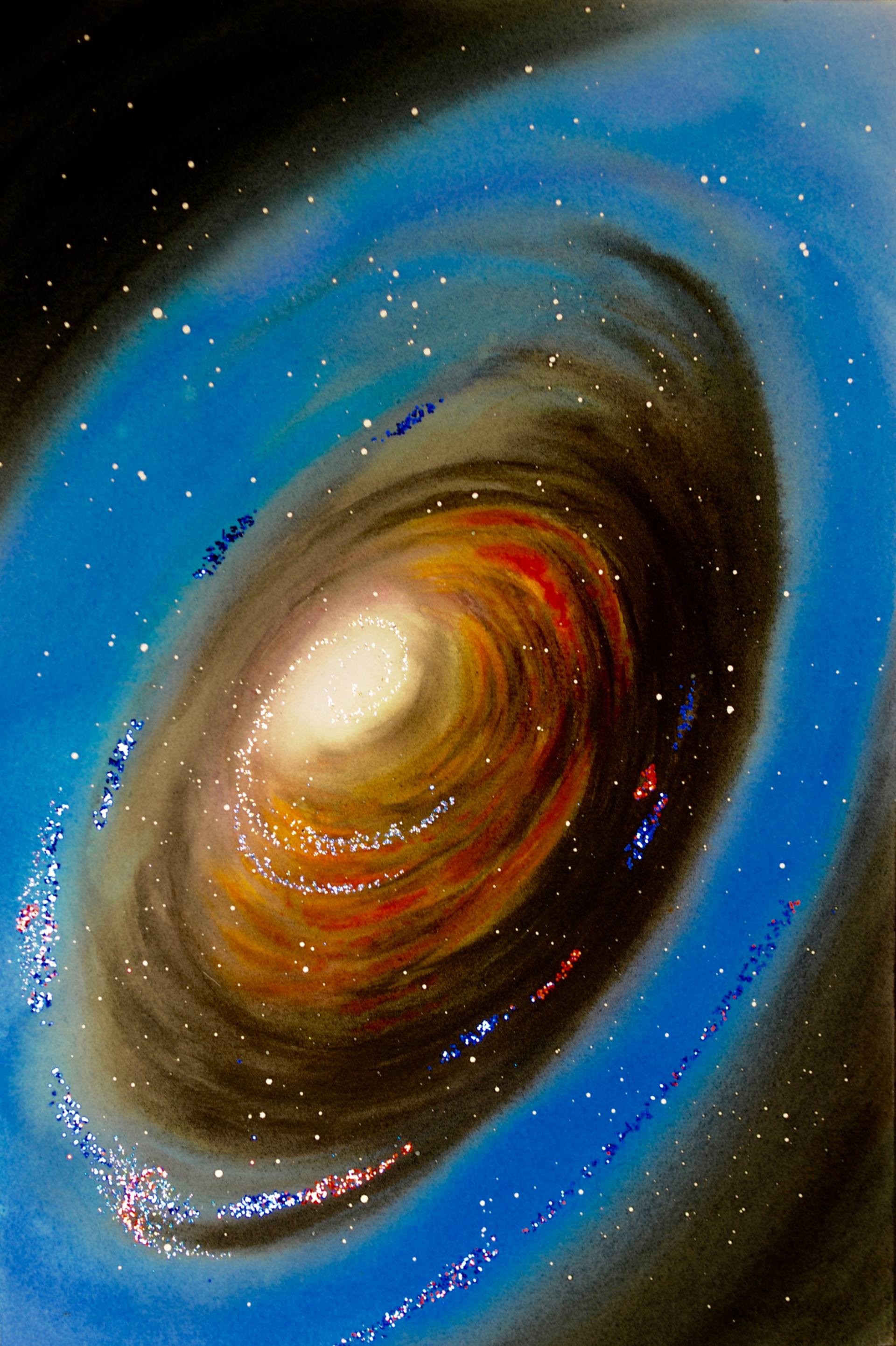 1920x2883 Original Impressionism Outer Space Watercolor Paintings For Sale - Outer Space Watercolor