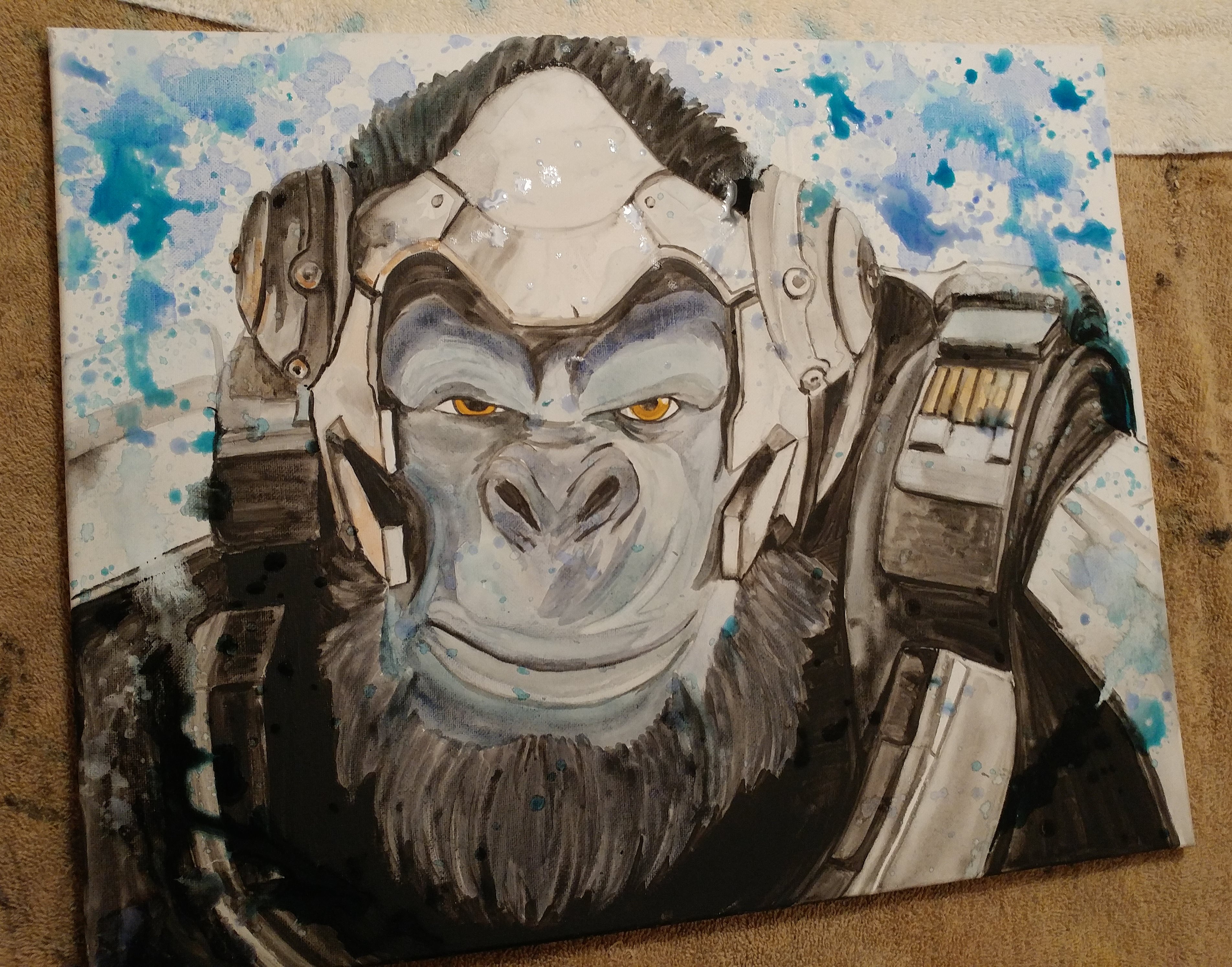 3807x2988 Just Finished This Watercolor Of Winston From Overwatch - Overwatch Watercolor