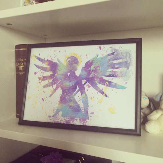 570x570 Mercy Overwatch Watercolour Print By Wanselldesigns On Etsy For - Overwatch Watercolor
