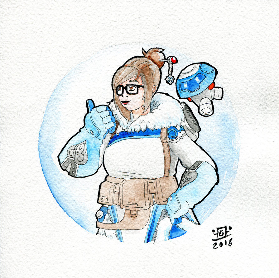895x893 Overwatch Watercolor Mei By Ultimategallo - Overwatch Watercolor