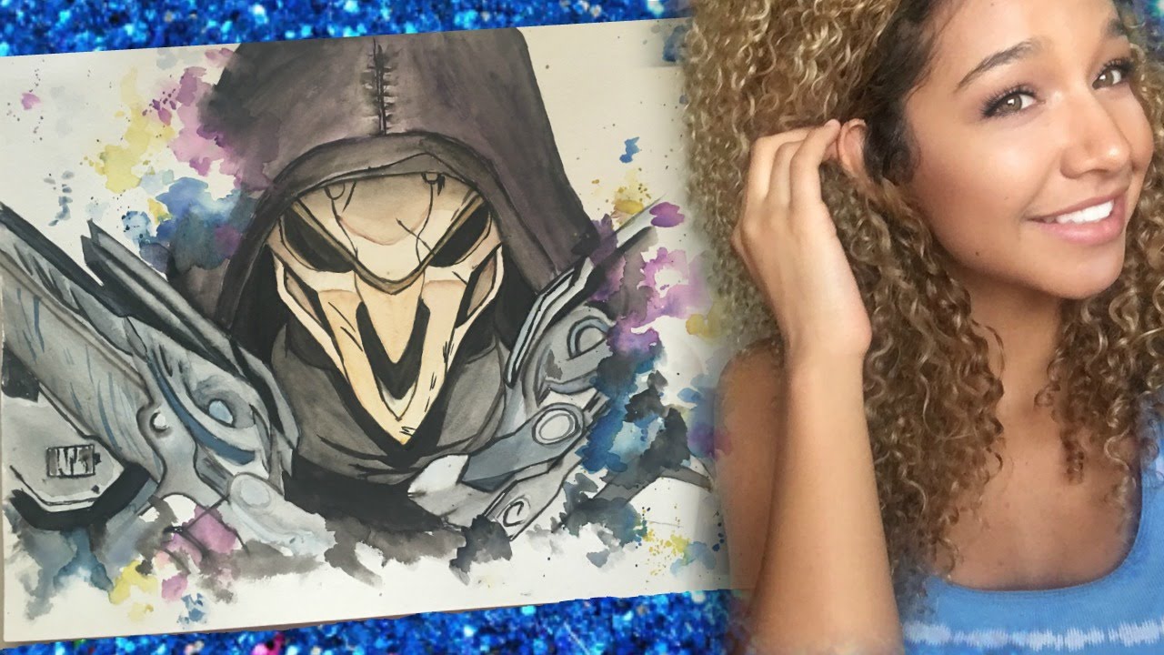 1280x720 Reaper From Overwatch - Overwatch Watercolor