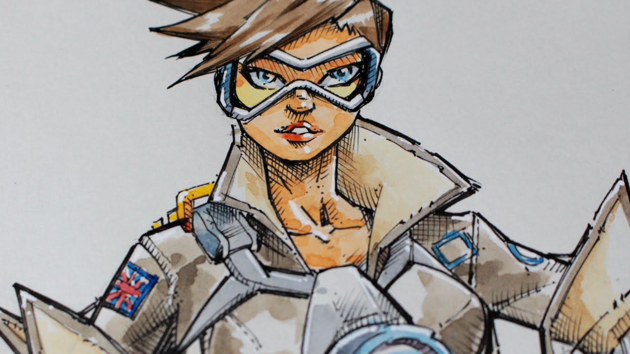1280x720 Tracer - Overwatch Watercolor