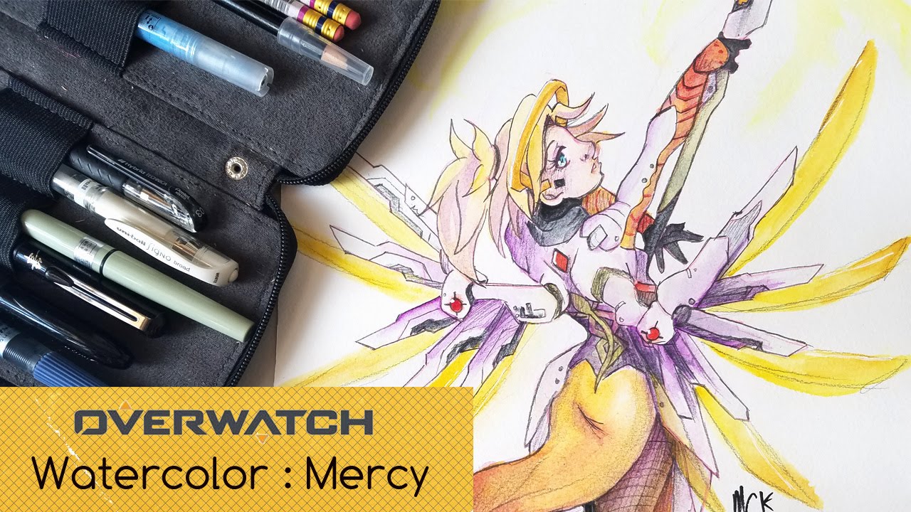 1280x720 Watercolor Mercy Of Overwatch - Overwatch Watercolor