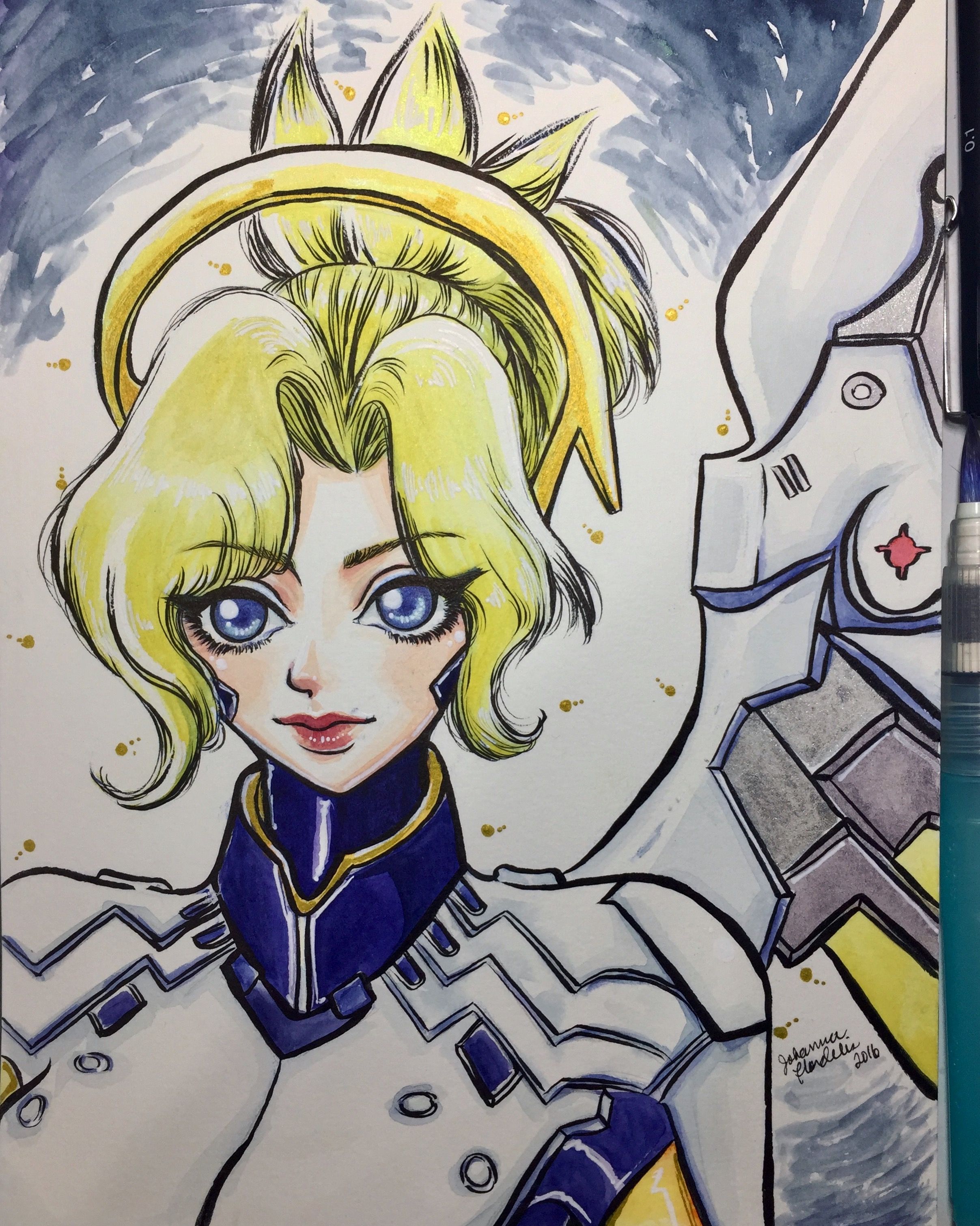 2415x3018 Watercolor Artwork Of Mercy In Overwatch Personal Artworks - Overwatch Watercolor