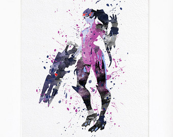 340x270 Widowmaker Wall Art Etsy - Overwatch Watercolor