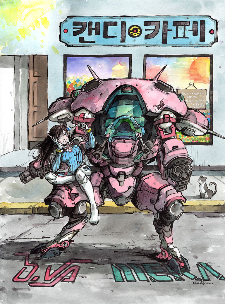 769x1039 D.va From Overwatch Watercolor By Mycks - Overwatch Watercolor