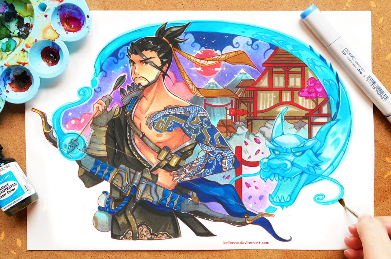 1280x848 Hanzo Hanzo - Overwatch Watercolor