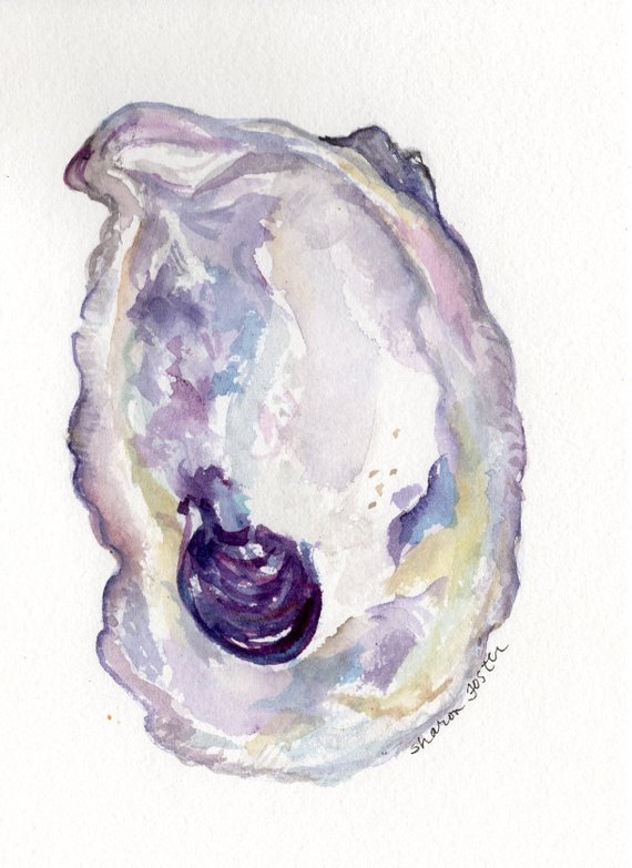 Oyster Watercolor at PaintingValley.com | Explore collection of Oyster