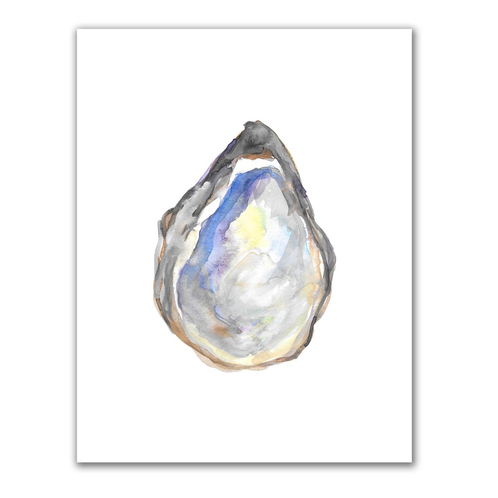 1024x1024 Watercolor Oyster Shell Art Print Jetty Home - Oyster Watercolor