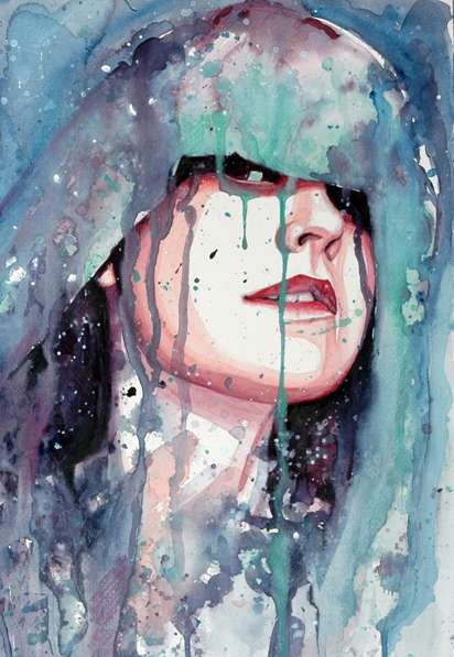 412x597 Watercolor Dripping Effect In Sai - Paint Tool Sai Watercolor