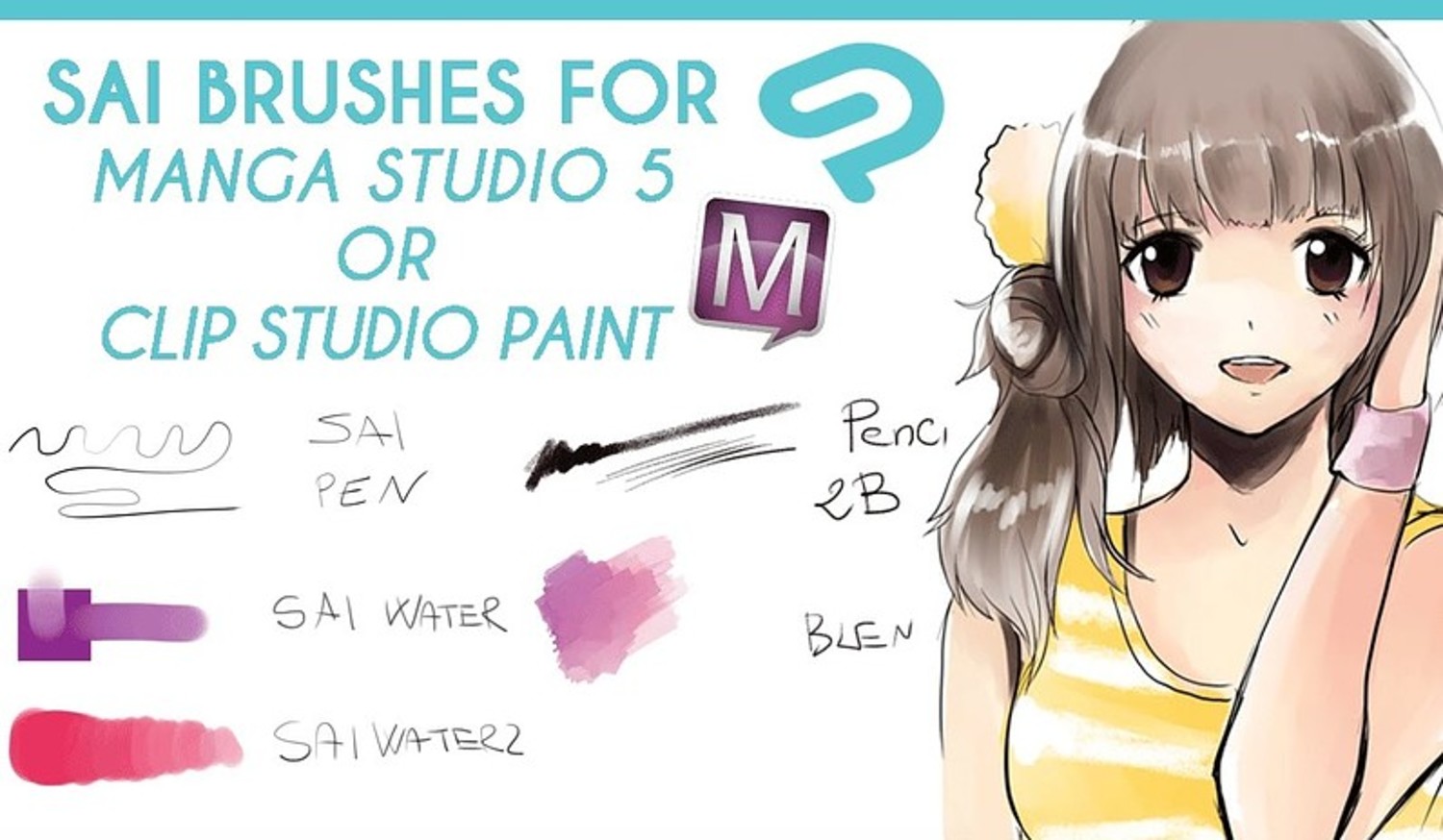 1500x874 Sai Brushes For Clip Studio Paint + 1blender - Paint Tool Sai Watercolor Brush