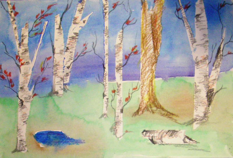 800x542 Mrs. Brown Art - Painting Background Trees In Watercolor