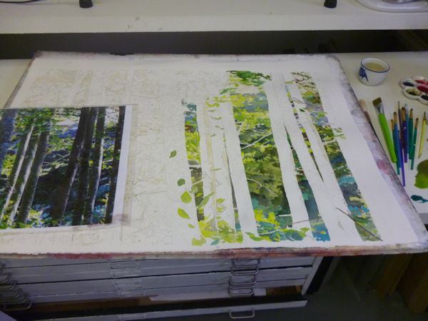 600x450 Painting Trees And Leaves Watercolor Demonstration - Painting Background Trees In Watercolor