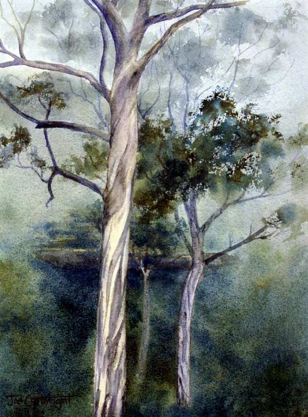 600x811 Watercolor Paintings By Joe Cartwright - Painting Background Trees In Watercolor