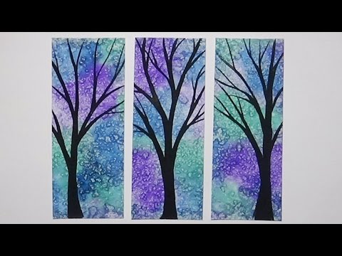 480x360 Watercolour Bookmarks - Painting Background Trees In Watercolor