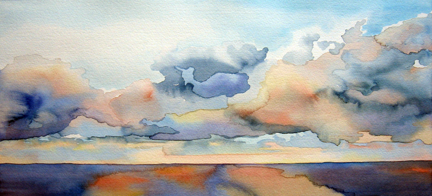1500x683 Painting Clouds In Watercolor Clouds Leslie White - Painting Clouds In Watercolor