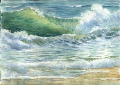 398x282 Watercolor Seascapes - Painting Ocean Waves In Watercolor