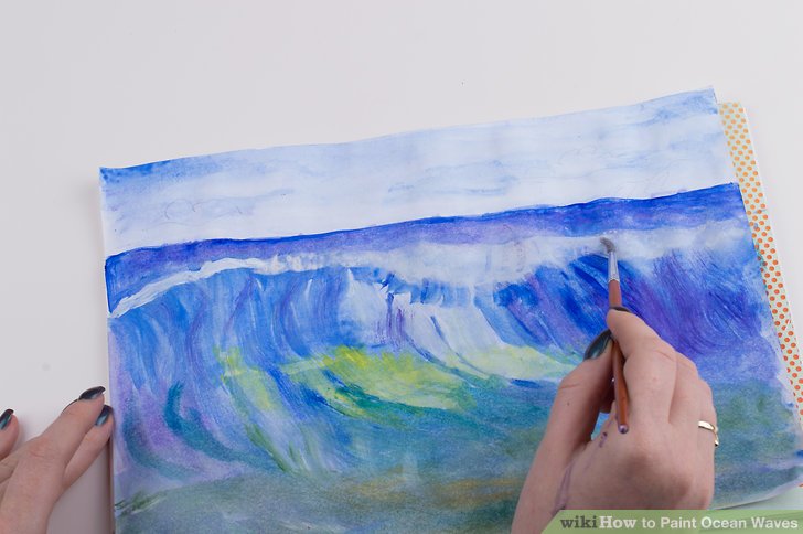 728x484 How To Paint Ocean Waves 9 Steps (With Pictures) - Painting Ocean Waves In Watercolor