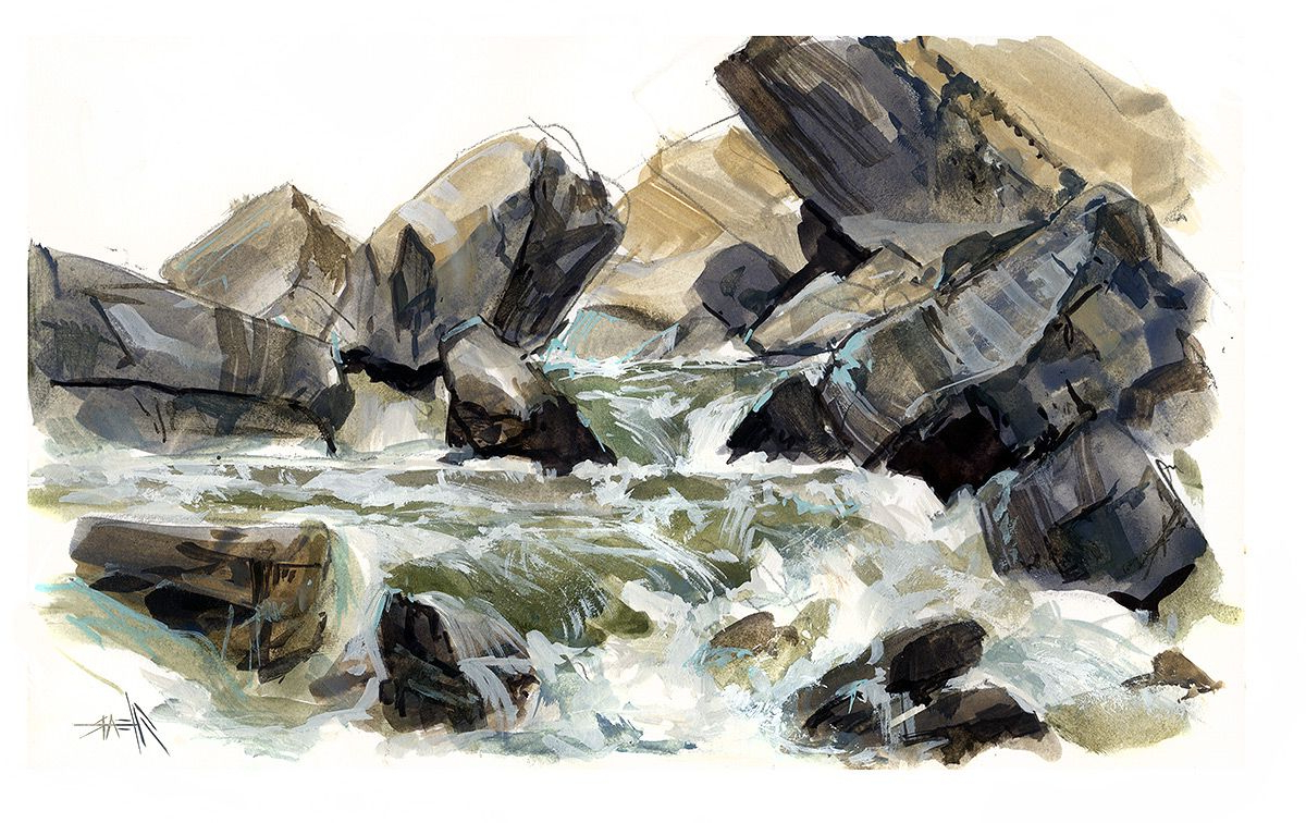 Painting Rocks In Watercolor At PaintingValley Com Explore Collection   Painting Rocks In Watercolor 17 