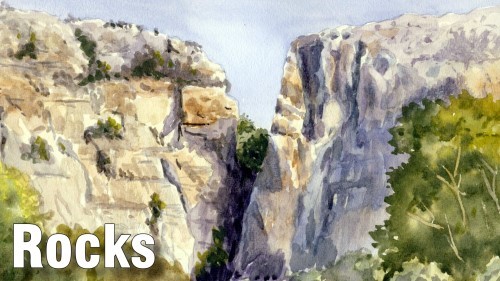 500x281 How To Paint Rocks In Watercolor Online Art Lessons - Painting Rocks In Watercolor