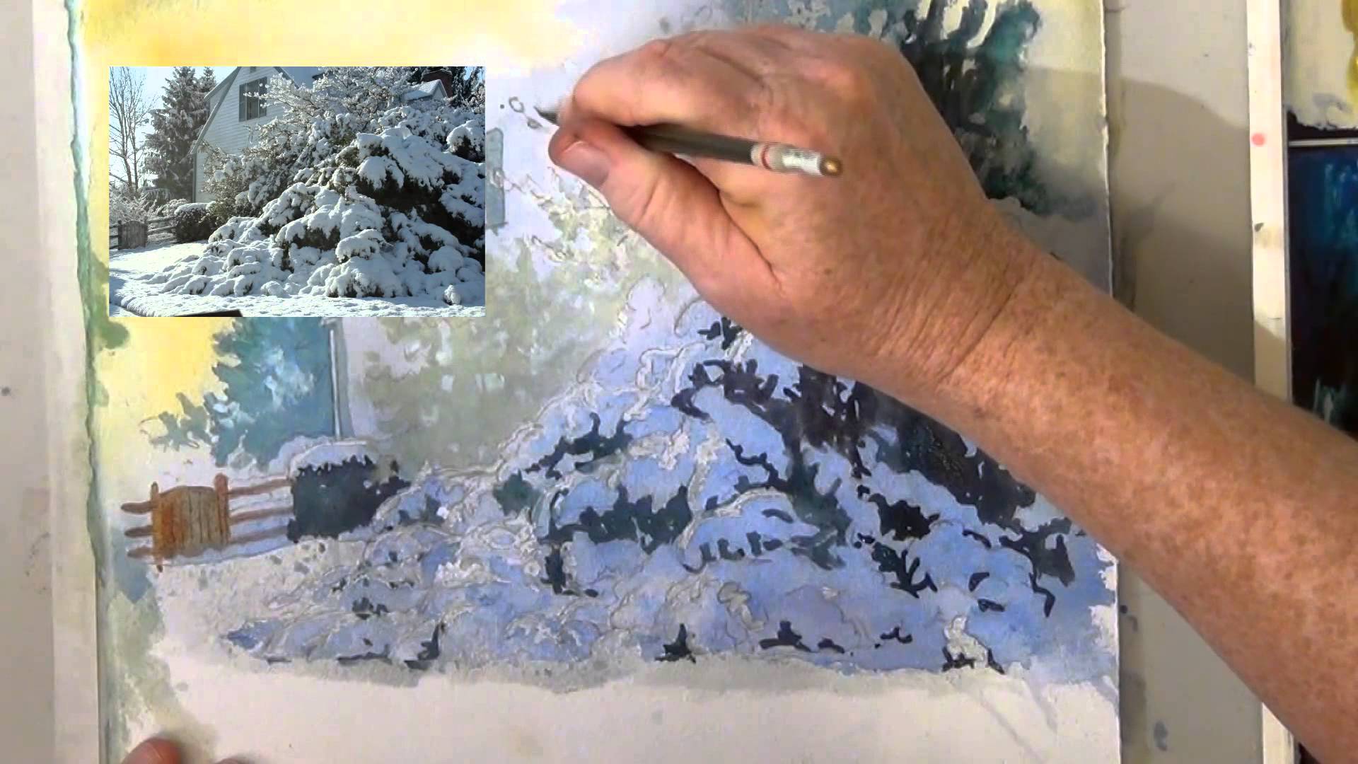 1920x1080 Painting Snow In Watercolor - Painting Snow In Watercolor