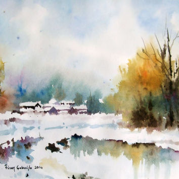 Painting Snow In Watercolor at PaintingValley.com | Explore collection ...