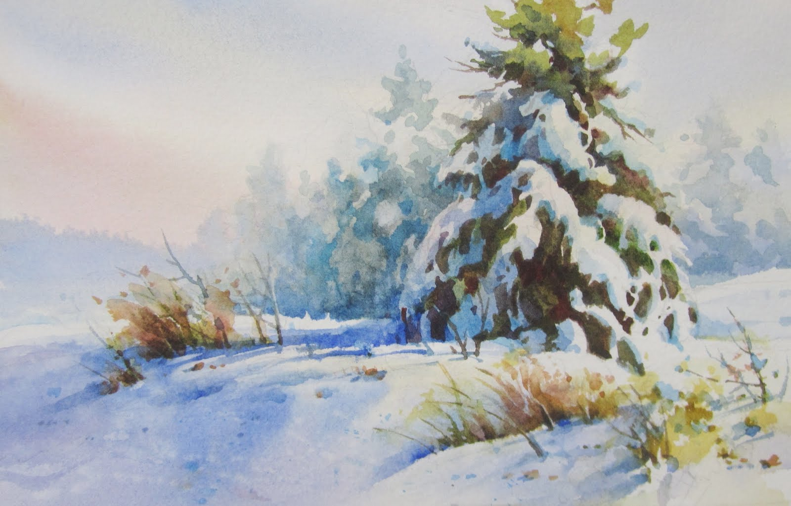 1600x1025 Scenes To Paint In Watercolor Scenes To Paint In Watercolor - Painting Snow In Watercolor